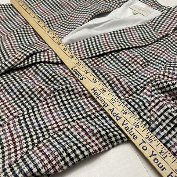 Talbots Notched Collar Single Breasted Wool Blend Houndstooth Blazer size 10 - Picture 9 of 14
